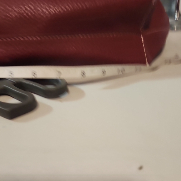 BCBG Dk Red NWOT Leather Tote with Gold Accents - Picture 10 of 11